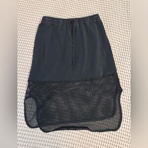 Forever 21 Black Mesh/ Fishnet Hem Midi Skirt